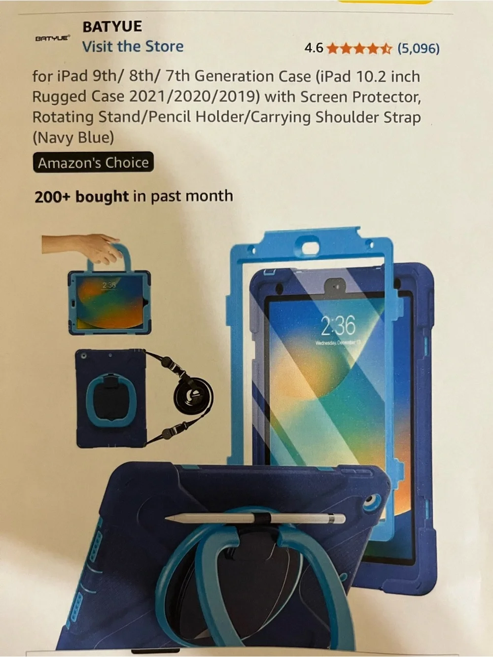 Universal Blue Tablet Protective Case with Dark Accents